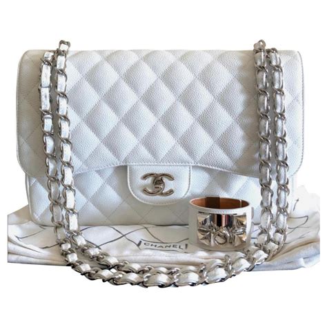 caviar leather chanel white|Handbags & Bags .